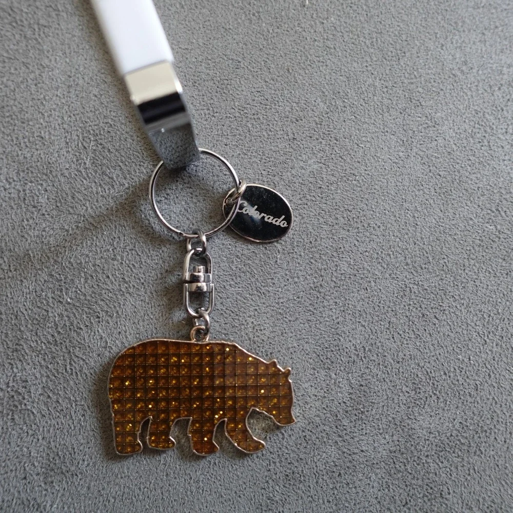 Colorado Keychain Rhinestone Sparkle Bear Novelty Route 66 Destination Travel